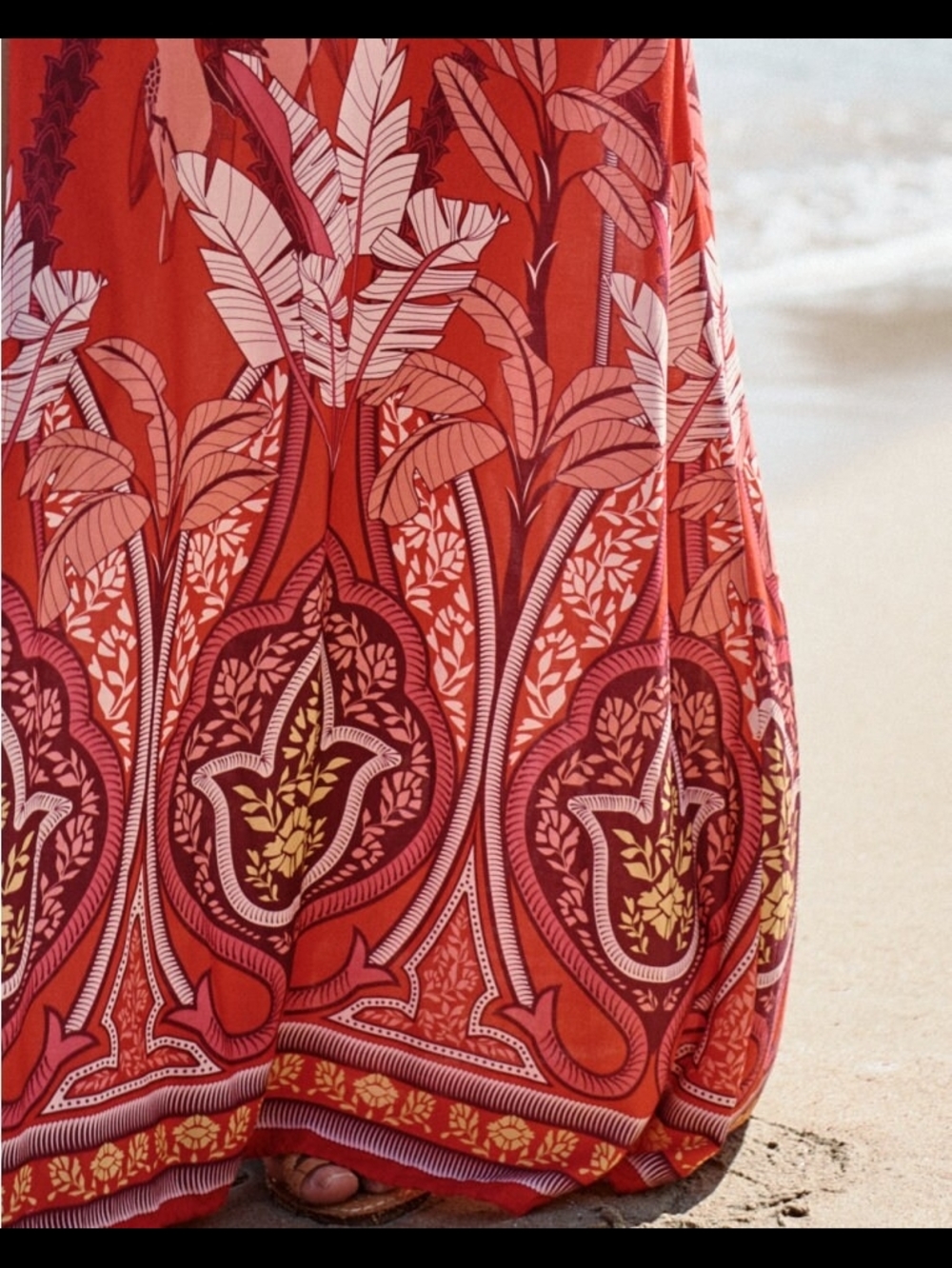 Red Tropical Print Maxi Dress - Picture 10 of 10